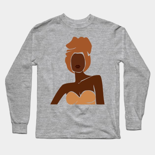 Black Woman Turban Long Sleeve T-Shirt by JunkyDotCom